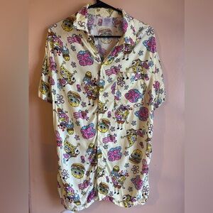 SpongeBob Squarepants Yellow Pink Graphic Print Men's Shirt